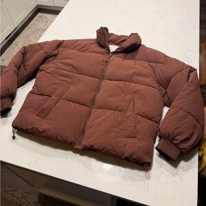 Bershka Chocolate Brown puffer jacket